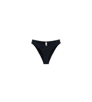 Siyah Dar Kalıp Ön V Kesim Çizgi Şerit Kalın Kenarlı Astarlı Bikini Altı