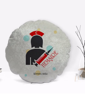 BK Gift Kişiye Özel İsimli Hemşire Tasarımlı Dekoratif Kırlent Yastık-3