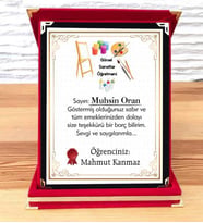 Görsel Sanatlar Öğretmenine Plaket (STD)