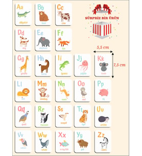 Ahşap Ingilizce Alfabe Kartları - Alfabe Ingilizce Eğitim Seti Ingilizce Öğrenme Kartları Montessori