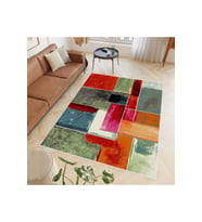 Rovigo Home Dijital Baskı Yıkanabilir Kaymaz Taban Salon Halısı RVG0622 (Kırmızı)