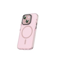 Apple iPhone 15 Uyumlu Kılıf Airbagli M-safe Wireless Şarj Özellikli Lens Koruyuculu Zore Klaptika Kapak (Pembe)