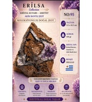 Sertifikalı Kristal Kuvars Ametist Akik Bantlı Jeot Doğal Taş Koleksiyonluk Dekoratif 9.5x10.5 NO95