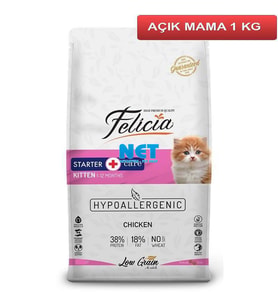 Felicia 1kg Poşet Tavuklu-Hamsili Yavru Kedi Mama 1 kg poşette gönderilmektedir