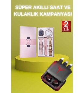 Powerbank Özellikli Bluetooth Kulaklık ve Nabız Ölçer Akıllı Saat Bileklik Hediyeli