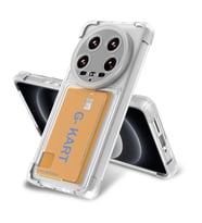 Xiaomi Mi 14 Ultra Kılıf Airbag Tasarımlı Şeffaf Kartlıklı Redclick G-Kart Kapak