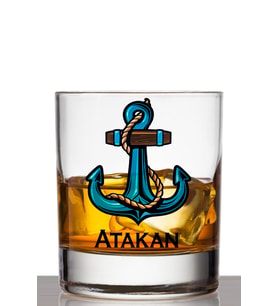 Kişiye Özel Mavi Çapa Viski Bardağı