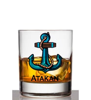 Kişiye Özel Mavi Çapa Viski Bardağı
