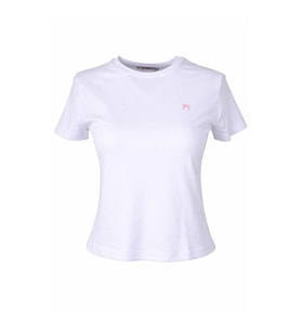 Trender Kurdele Baskı Beyaz Kadın T-Shirt 6719
