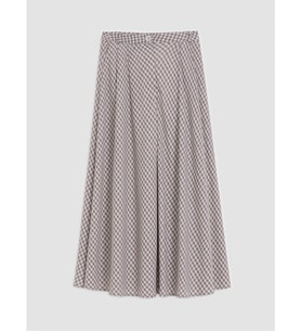 LCWAIKIKI Classic Ekru Loose Fit Ekose Kloş Etek