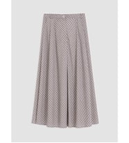LCWAIKIKI Classic Ekru Loose Fit Ekose Kloş Etek