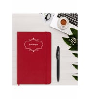Kişiye Özel Motifli Kırmızı Tarihsiz Ajanda ve Kalem((PRM212