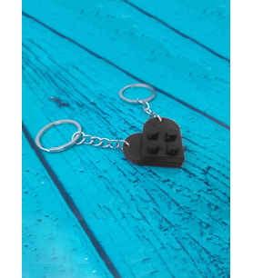 Seninle Anlam Bulurum Lego Dizayn Kalp Anahtarlık 2'li Sİyah Renk