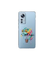 Xiaomi Mi 12 Lite ile Uyumlu Splash Bukalemun Tasarımlı Şeffaf Silikon Kılıf