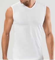 Erkek Sıfır Kol V Yaka Slimfit Likralı Düz Tişört Beyaz (Beyaz)