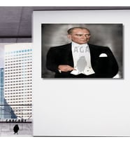 Tekli Yatay Kanvas Duvar Tablosu Mustafa Kemal Atatürk