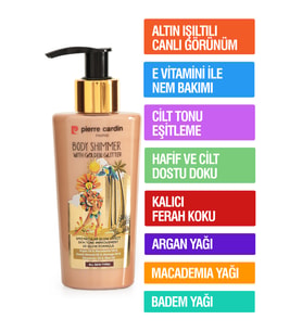 Pierre Cardin Body Shimmer With Golden Glitter-Altın Işıltılı Vücut Parlatıcısı-125 ml