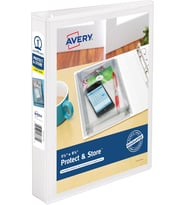 Avery Mini Protect And Store View 3 Halka Bağlayıcı, 1 İnç Yuvarlak Halkalar, 1 Beyaz Bağlayıcı (230