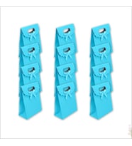El Geçmeli Karton Çanta 16 x 12 x 6 cm, Mavi - 12 Adet (STD)