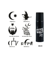 Milli Semboller Spray Tattoo Geçici Dövme Yapma Seti Dark Siyah