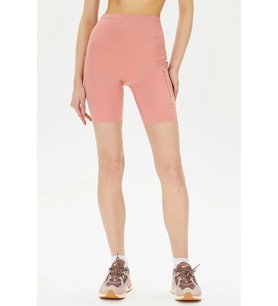 Nike Go Women's High Rise 8" Biker Shorts With Pockets Kadın Lazer Kesim Yükske Bel 6 Cepli Tayt Şort Pembe