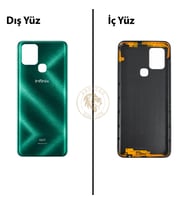 Infinix Note 10 Yeşil Uyumlu Arka Kapak Arka Cam Batarya Pil Kapağı Lazer Kesim Back Cover