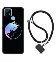 Realme C11 C21 C21Y C25Y C11 2021 Kılıf Boyun Askılı Silikon Love Cats 1604