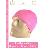 Özel Üretim Su Geçirmez Silikon Yüzücü Havuz Ve Deniz Bonesi Elastik Yüzme Şapkası 2'li Set