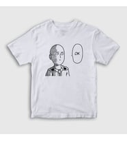 Presmono Unisex Çocuk Beyaz Ok Anime One Punch Man T-Shirt 240663tt