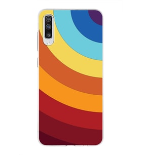 Samsung Galaxy A70  Kapak Renk Cümbüşü Tasarımlı Şeffaf Silikon Kılıf