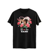 Sevgili ve Eşlere Özel Dijital Baskılı Unisex Tshirt, Günlük Kullanıma Uygun Pamuklu Regular Tshirt (Siyah)