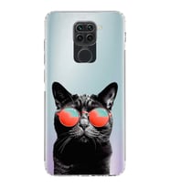 PrintiFy Xiaomi Redmi Note 9 ile Uyumlu Kedi 3 Kamera Korumalı Şeffaf Kılıf