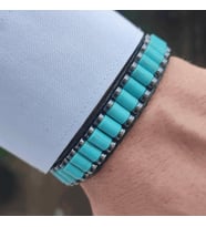 Clays Jewellery Firuze / Turkuaz & Hematit Doğal Taş Bileklik 