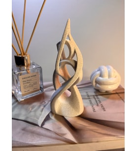 Organik Spiral Form Dekoratif Obje  Mat Mermer Beyaz  Modern Masa Üstü Heykel