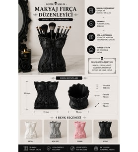 3D Baskı Gotik Korse Tarzında Makyaj Fırça Düzenleyici