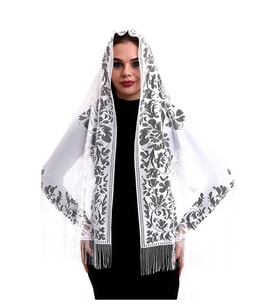 Narin Tül Şal Beyaz 60x160