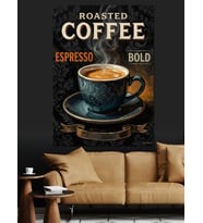 Roasted Coffee Vintage Tabela Dekoratif Kanvas - Mdf Ahşap Tablo
