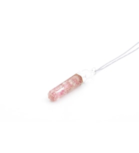 Hakiki Doğal Pembe Turmalin Taşı Orgonit Kolye Ucu 1.Kalite 003