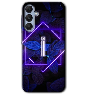 Galaxy A55 Kılıf HD Desen Baskılı Kılıf - Dark Neon Yaprak İ Harfi