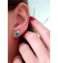 Sky Diamond Green creative rubies 925 ayar gümüş lüks Damla Küpe