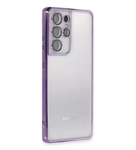 Galaxy S21 Ultra Kılıf Razer Lensli Silikon - Mor
