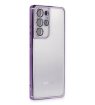 Galaxy S21 Ultra Kılıf Razer Lensli Silikon - Mor