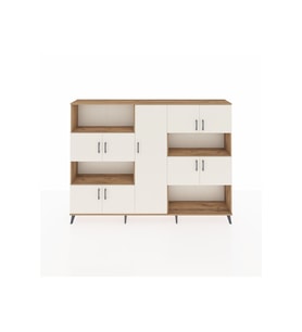 Arges Dolap 10 Raflı 9 Kapaklı 220x30x163 Çam-Aytaşı/Çam