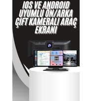 Northcity 4K 10.2 İnç Çift Kameralı Araç Multimedya Ekranı CarPlay Kablosuz Tüm Cihazlara Uyumlu