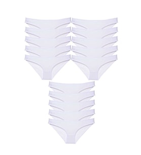 15 adet Süper Eko Set Likralı Kadın Slip Külot Beyaz