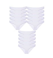 15 adet Süper Eko Set Likralı Kadın Slip Külot Beyaz