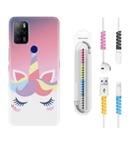 Omix X300 X500 X400 X600 X700 Kılıf Kablo Koruma Spiral Silikon Sweety Unicorn 1737