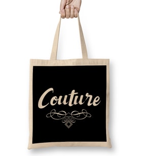 French Slogan Couture Bez Çanta Uzun Saplı