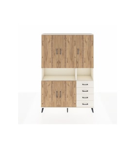 Arges Dolap 7 Raflı 4 Çekmeceli 5 Kapaklı 132x30x195 Aytaşı-Çam/Aytaşı