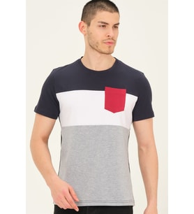T8592 DEWBERRY ERKEK T-SHIRT-LACİVERT